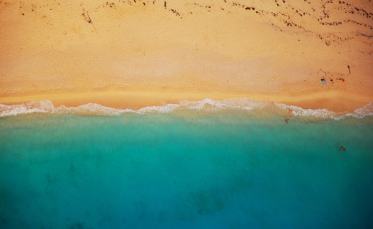 Beautiful Seashore HD Wallpaper, aerial photographic body of water, Seasons, Summer, Ocean, Blue, Travel, Exotic, Beach, Nature, Landscape, People, Sunny, Shore, Perspective, Waves, Relaxation, Water, Aqua, Sand, Relax, Seaside, Aerial, Warmth, Outdoors, Holiday, Scenic, Tranquility, Coast, Seascape, Tranquil, Tourists, Tide, Vacation, Coastline, shoreline, seashore, getaway, depth, climate, tourism, idyllic, destinations, sunbathe, sunbather, HD wallpaper