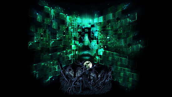 cyber, zielony, Tapety HD HD wallpaper