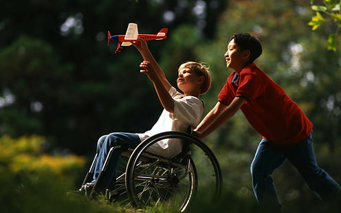 Kinder, Behinderte, Spielzeug, im Freien, HD-Hintergrundbild HD wallpaper