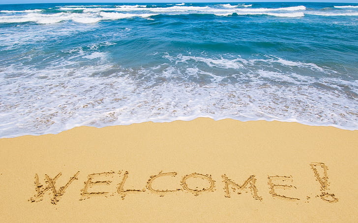 Welcome to the beach, Welcome, Beach, HD wallpaper