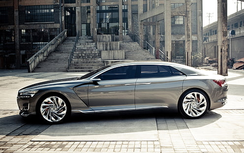 Citroen Metropolis Concept, berlina d'argento, limousine, Sfondo HD HD wallpaper