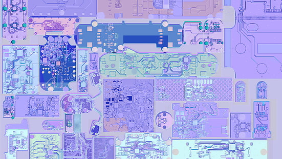 PCB, technology, electronics, pastel, circuitry, circuit boards, HD wallpaper HD wallpaper