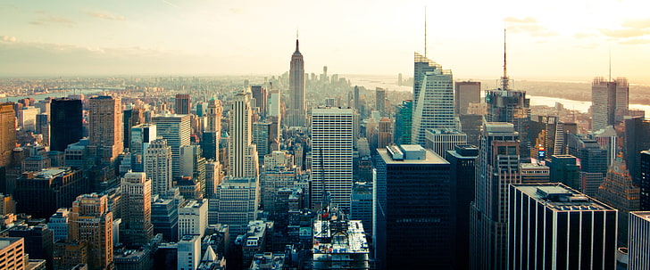 스카이 라인 건물, 도시, 건물, 스카이 라인, 미국, 뉴욕, HD 배경 화면