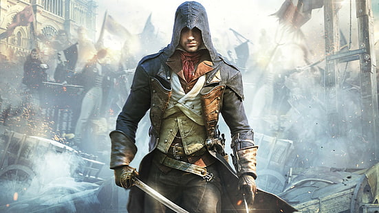 Assassin's Creed, Assassin's Creed: Unity, Arno Dorian, jeux vidéo, Ubisoft, artwork, Fond d'écran HD HD wallpaper