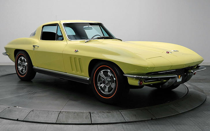 1965 Chevrolet Corvette, yellow chevrolet corvette c2, cars, 1920x1200, chevrolet, chevrolet corvette, HD wallpaper