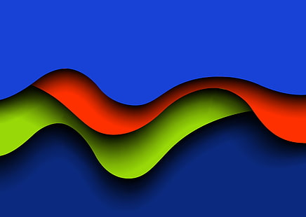 blau, rot, Abstraktion, bunt, grünfläche, Abstraktion, hintergrund, papercut, HD-Hintergrundbild HD wallpaper