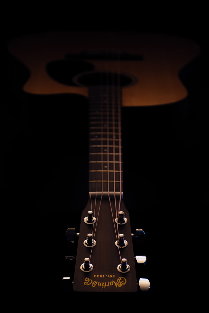 Guitarra, acústica, cuerdas, oscuro, Fondo de pantalla HD | Wallpaperbetter
