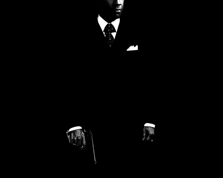 monochrome denzel washington gangster black background Art Monochrome HD Art , monochrome, Denzel Washington, HD wallpaper