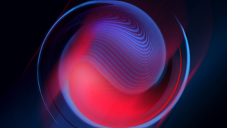red, light, circle, sphere, spiral, graphics, digital art, HD wallpaper