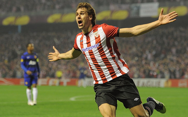 Fernando Llorente、男性用の赤と白のストライプサッカージャージーシャツ、スポーツ、サッカー、選手、スペイン語、 HDデスクトップの壁紙
