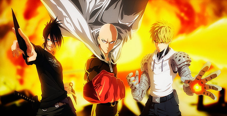 Anime, One-Punch-Mann, Genos (One-Punch-Mann), Saitama (One-Punch-Mann), Sonic (One-Punch-Mann), HD-Hintergrundbild