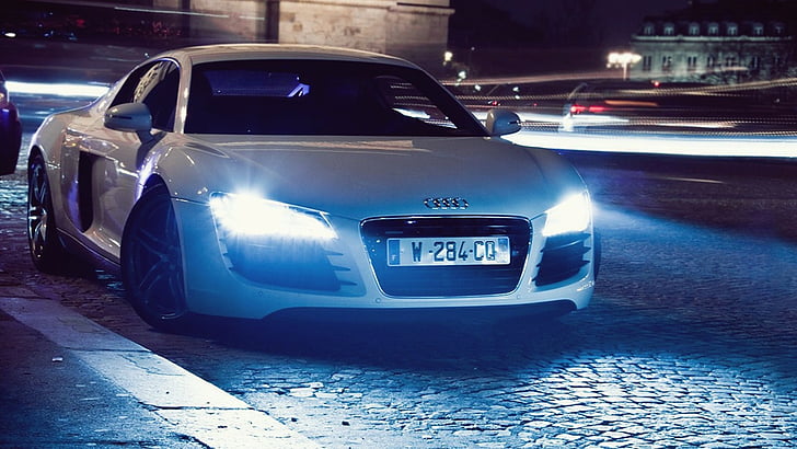 Audi, Autos, Lichter, Nacht, HD-Hintergrundbild