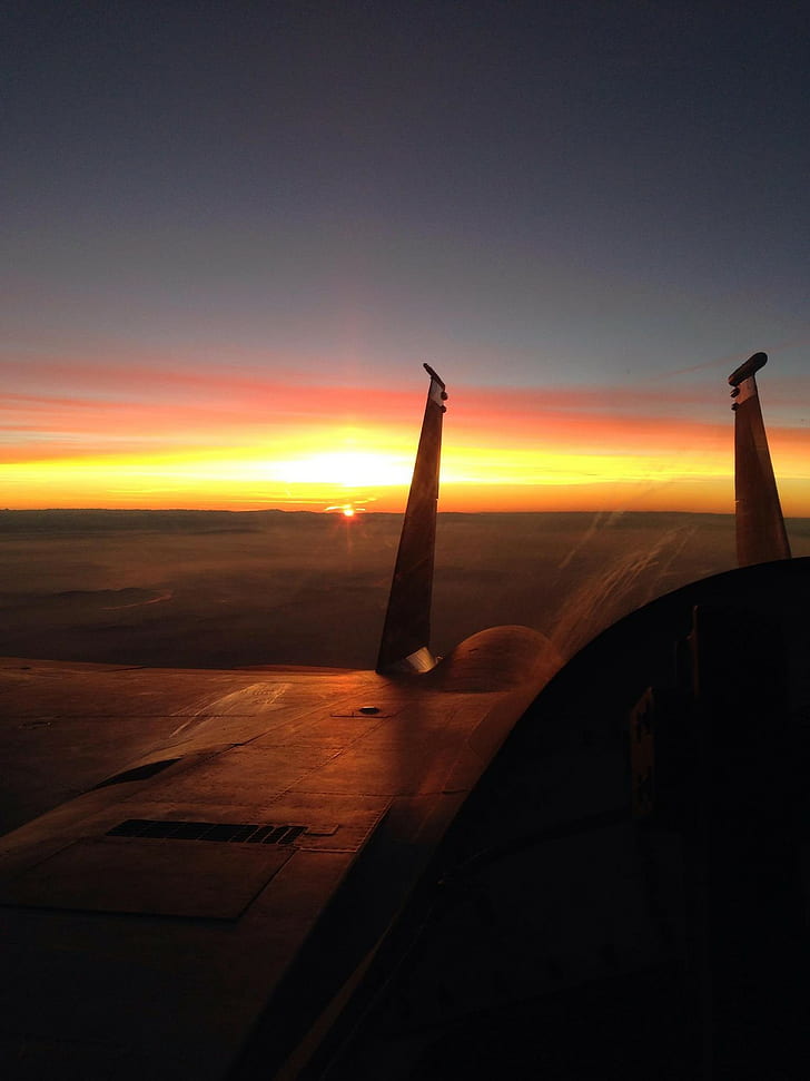 Militär, Militärflugzeuge, Düsenjäger, Sonnenuntergang, McDonnell Douglas F / A-18 Hornet, HD-Hintergrundbild, Handy-Hintergrundbild