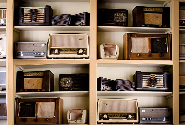antique, audio, collection, electric store, electronics store, listening, music, old, old radios, radio, radio shop, radio store, sales, shelves, store, tune, vintage, HD wallpaper