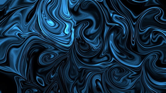 Abstrato, Azul, Redemoinho, HD papel de parede HD wallpaper
