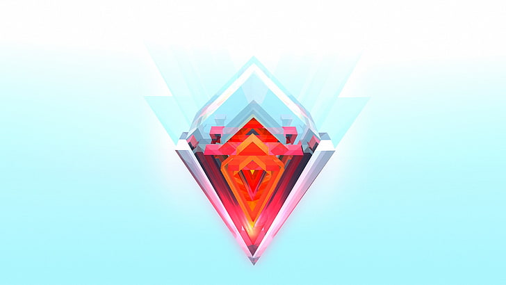 roter und weißer Diamantdekor, Zusammenfassung, Justin Maller, Facetten, Steigung, digitale Kunst, HD-Hintergrundbild