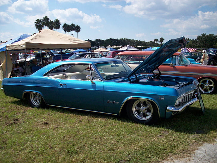 Impala, blue, bowtie, classic, HD wallpaper