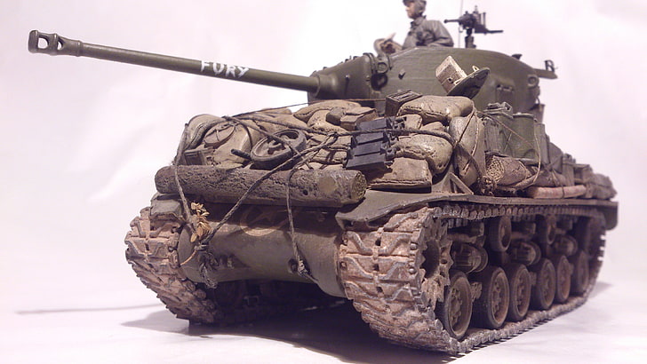 mainan, tank, rata-rata, model, M4 Sherman, 