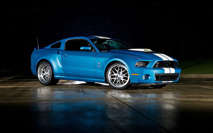 Ford Shelby GT500 2013 Cobra, Ford Mustang bleu 302 Ford, Shelby, Shelby, GT500, Cobra, 2013, voitures, Fond d'écran HD