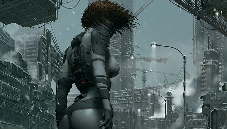 cyborg, futuro, mujer, ciencia ficción, Fondo de pantalla HD