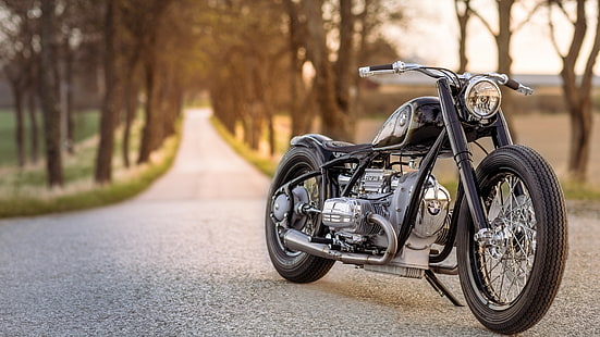 черный мотоцикл, припаркованный на дороге днем, BMW Motorrad R 5 Hommage, лучшие велосипеды, мотоцикл, HD обои HD wallpaper