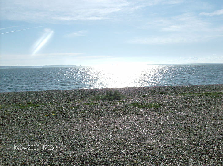 Sole sull'acqua, spiaggia, Dorset, Sfondo HD