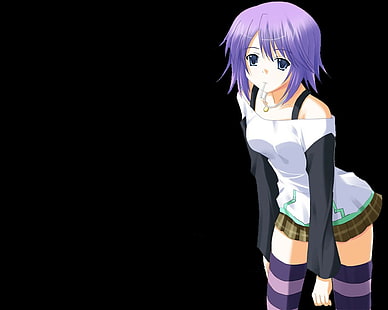 Anime, dziewczyna, poza, tło, pończochy, spódnica, Tapety HD HD wallpaper