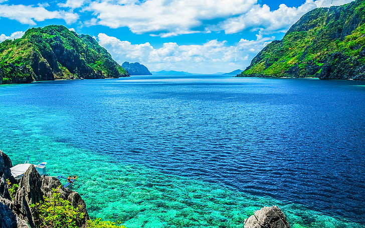 Bumi, Tropis, Lautan, Pulau Palawan, Filipina, Batuan, Laut, Wallpaper HD