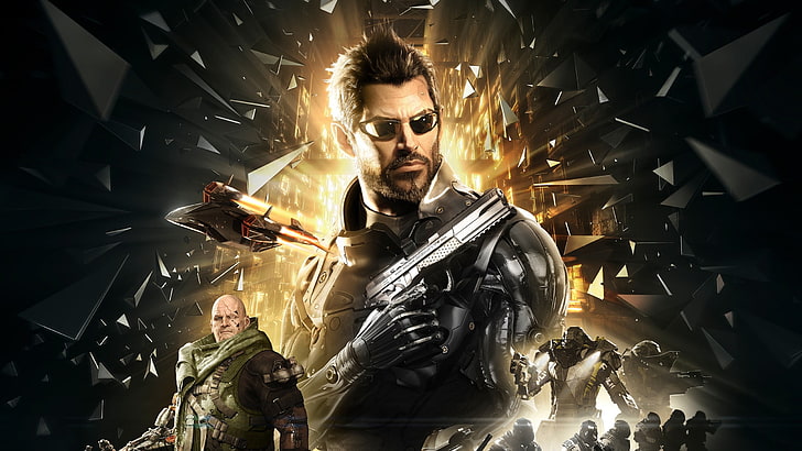 3D-skjutspel tapeter, Deus Ex: Mankind Divided, videospel, cyborg, Deus Ex, cyberpunk, Adam Jensen, HD tapet