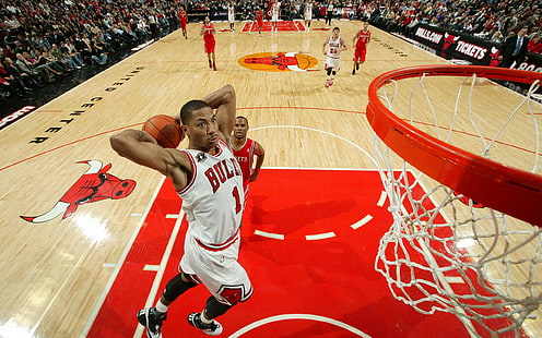 Koszykówka Derrick Rose, gracz Chicago Bulls, sport, koszykówka, zawodnicy, Tapety HD HD wallpaper