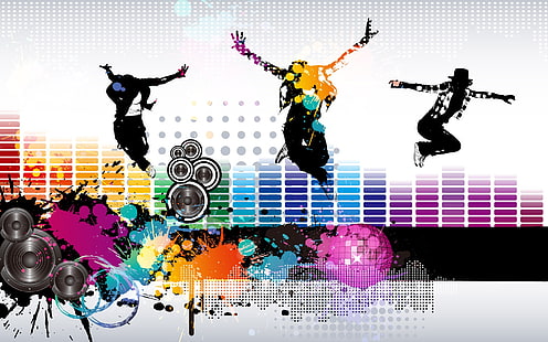 Música colorida volar vector, Vector, colorido, música, Fondo de pantalla HD HD wallpaper