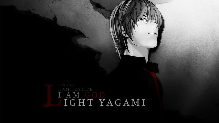 Fondo de pantalla digital Light Yagami, anime, Death Note, Yagami Light, coloración selectiva, Fondo de pantalla HD
