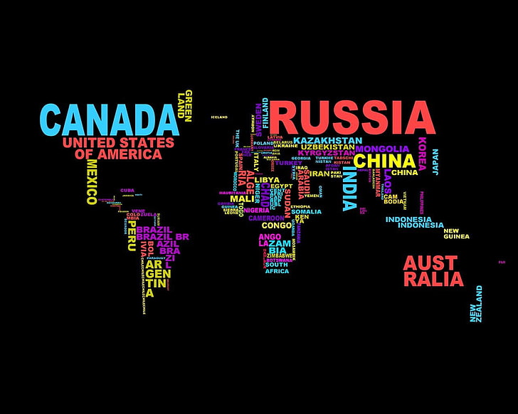 world map illustration, world, Poland, Russia, Canada, Zambia, Brazil, Peru, Algeria, Papua New Guinea, Australia, Angola, Turkey, world map, HD wallpaper