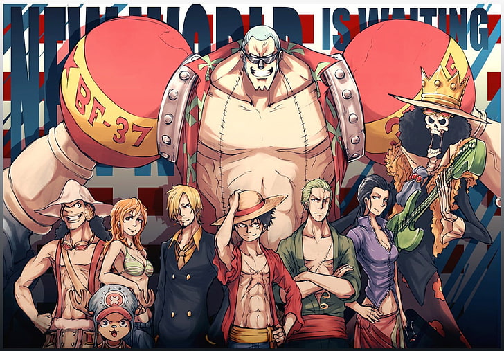 Wallpaper One Piece, One Piece, Franky, Nami, Sanji, Monkey D. Luffy, Roronoa Zoro, Nico Robin, Brook, Usopp, Bajak Laut Topi Jerami, Wallpaper HD