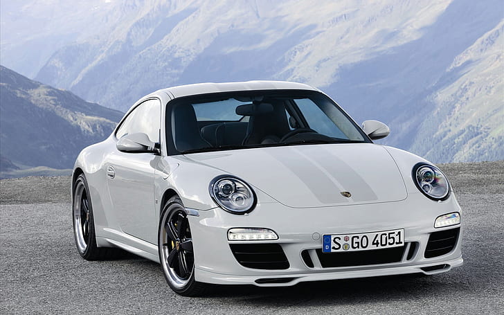 2010 Porsche 911 Sport Classic、ホワイト3ドアクーペ、2010、クラシック、スポーツ、ポルシェ、車、 HDデスクトップの壁紙