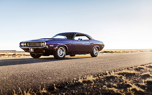 czarny muscle car, Dodge, Challenger, muscle car, 1970, lunchbox photoworks, Tapety HD HD wallpaper