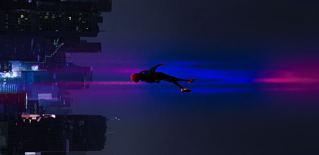 Человек-паук в стих паука, фильмы 2018 года, фильмы, человек-паук, анимационные фильмы, HD, произведения искусства, супергерои, цифровое искусство, HD обои HD wallpaper