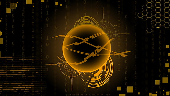 papel de parede de bola amarela e preta, Deus Ex: Human Revolution, videogames, HD papel de parede HD wallpaper