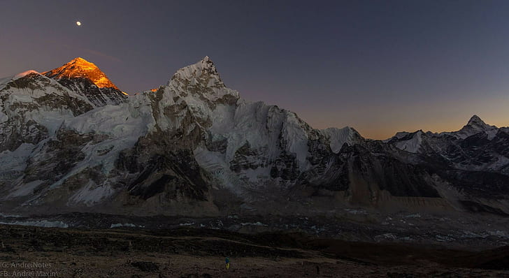 stars, nature, Mount Everest, sky, HD wallpaper