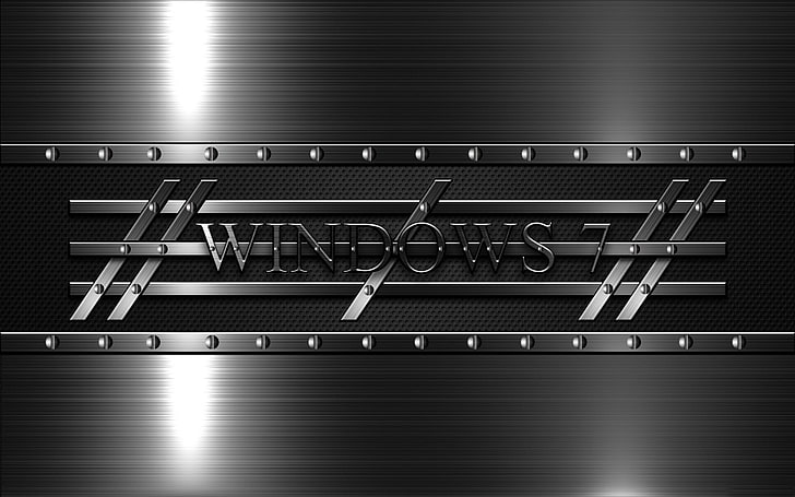 Windows 7 логотип, windows 7, 3d, фон, черный, HD обои