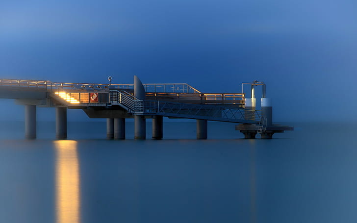 Pier, Meer, HD-Hintergrundbild