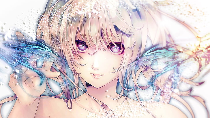 Vocaloid, lila Augen, Hatsune Miku, HD-Hintergrundbild