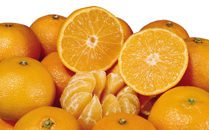 orange fruits, oranges, tangerines, ripe, HD wallpaper