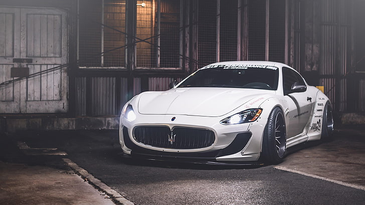 mobil putih, mobil, kendaraan, Maserati Granturismo, desain otomotif, supercar, Maserati, kendaraan mewah, mobil sport, mobil kinerja, coupe, Wallpaper HD
