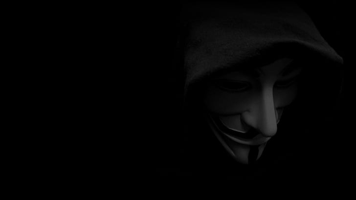 Anónimo, máscara de Guy Fawkes, minimalismo, Fondo de pantalla HD