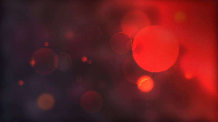 red bokeh lights wallpaper, bokeh, circle, blurred, HD wallpaper