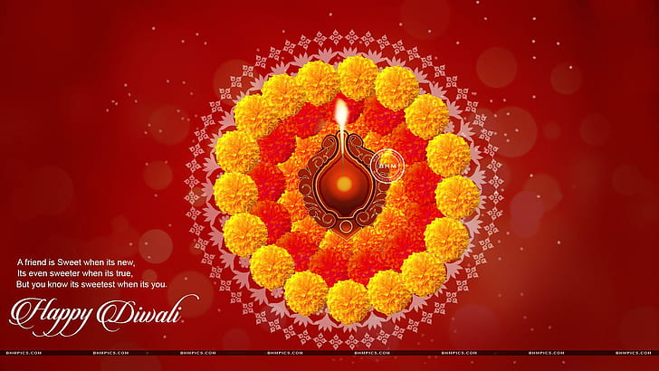 Happy Diwali 2014, festivals / holidays, diwali, quotes, flowers, 2014, holiday, festival, HD wallpaper