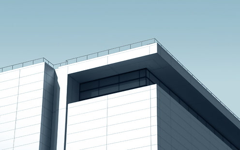 อาคารคอนกรีตสีขาวและสีเทาสถาปัตยกรรมทันสมัยอาคาร, วอลล์เปเปอร์ HD HD wallpaper
