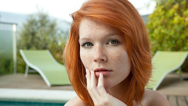 Womans Face Adults Mia Sollis Redhead Woman Hd Wallpaper