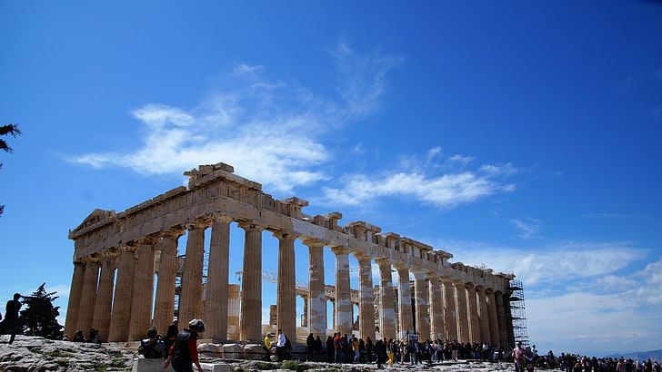 อาคาร, กรีซ, วัดกรีกโบราณ, คอลัมน์, อะโครโพลิส, Parthenon, อนุสาวรีย์, ตอนกลางวัน, สถาปัตยกรรมโรมันโบราณ, สถานที่ประวัติศาสตร์, การท่องเที่ยว, ประวัติศาสตร์สมัยโบราณ, เมฆ, สถานที่สำคัญ, ท้องฟ้า, ซากปรักหักพัง, แหล่งดึงดูดนักท่องเที่ยว, วอลล์เปเปอร์ HD